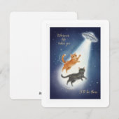 Malle Kat Valentijnkaart met UFO Romantisch Thema Feestdagenkaart (Voorkant / Achterkant)