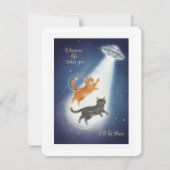 Malle Kat Valentijnkaart met UFO Romantisch Thema Feestdagenkaart (Voorkant)