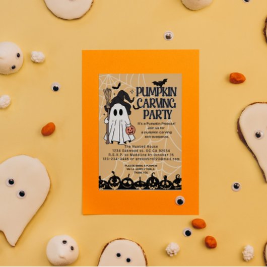 Malle pompoen snijwerk Halloween uitnodigingen