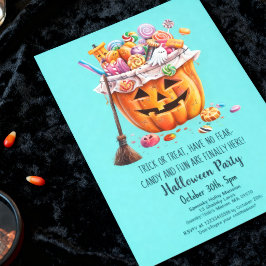 Malle Pompoen Snoep Behandelt Emmer Halloween Fees Kaart