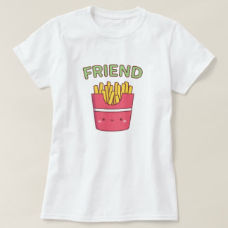 Malle Vriend Frietjes Matching Beste Vriend T-shirt