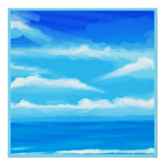 Mallestic Blue Sky schilderen Perfect Poster (Voorkant)