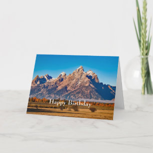 Mallestic Teton Mountains Autumn Foto van Birthday Kaart