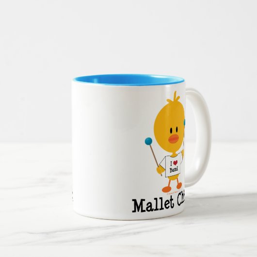 Mallet Chick Travel Mug Tweekleurige Koffiemok (Voorkant rechts)
