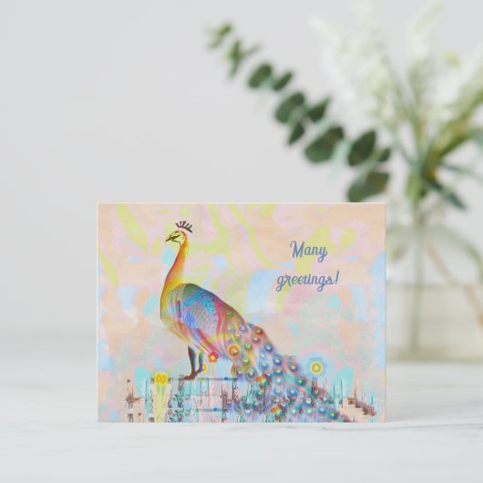 Malletsnat op een hek - abstract briefkaart (Staand voorkant)