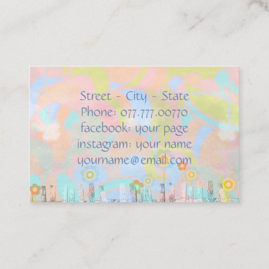 Malletsnat op een hek - abstract visitekaartje (Achterkant)