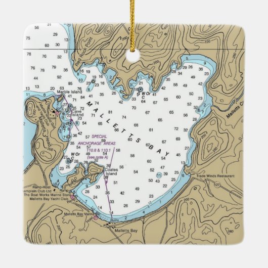 Malletts Bay VT Nautisch overzicht Keramisch Ornament (Achterkant)