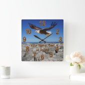 Malletwiel Eagle Wall Decor Vierkante Klok (Huis)