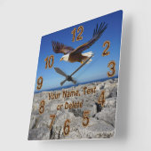 Malletwiel Eagle Wall Decor Vierkante Klok (Hoek)