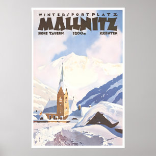 Mallnitz Kunst Oostenrijk Ski Poster Oostenrijks V