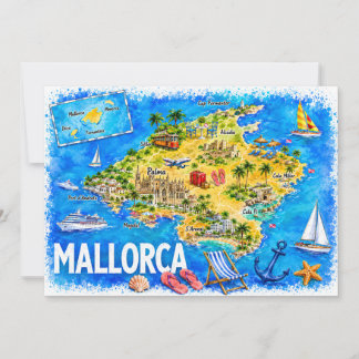 Mallorca Aquarel Reis Kaart Ansichtkaart