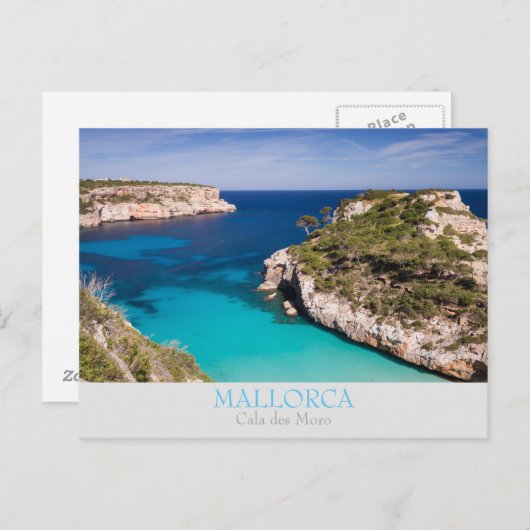 Mallorca - Cala des Moro with text postcard Briefkaart (Voorkant / Achterkant)