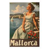 Mallorca Coast, 1950 elegantie Foto Afdruk (Voorkant)