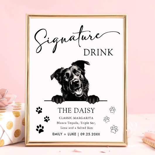 Mallorca Herder Hond Trouwhandtekening Drink Teken Poster