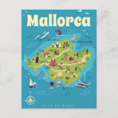 Mallorca Illustrated Map Briefkaart (Voorkant)