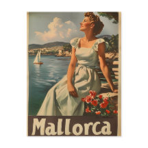 Mallorca Kust, 1950 Vintage Elegantie