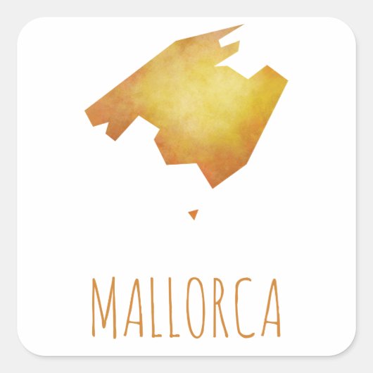 Mallorca Map Vierkante Sticker (Voorkant)