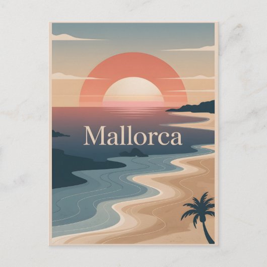 Mallorca  minimalistisch briefkaart (Voorkant)