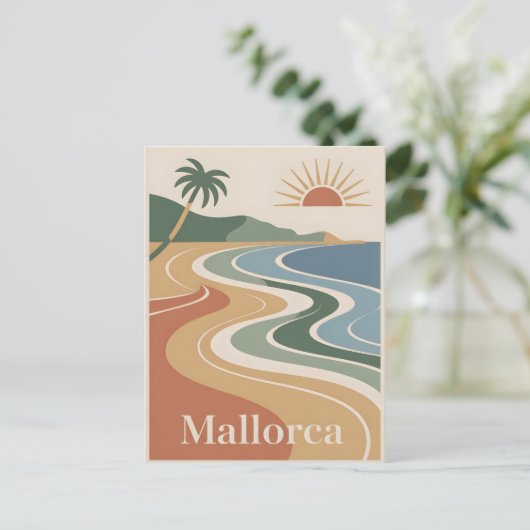 Mallorca minimalistisch briefkaart (Staand voorkant)