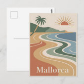 Mallorca  minimalistisch briefkaart (Voorkant / Achterkant)