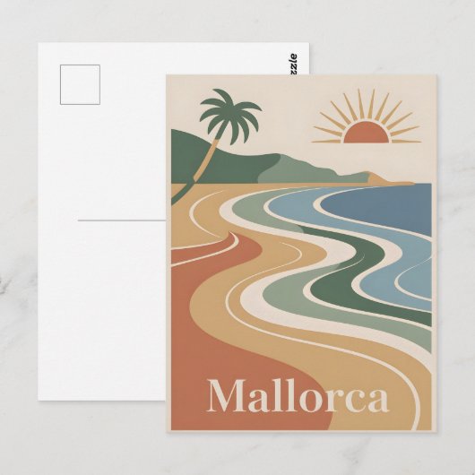 Mallorca  minimalistisch briefkaart (Voorkant / Achterkant)