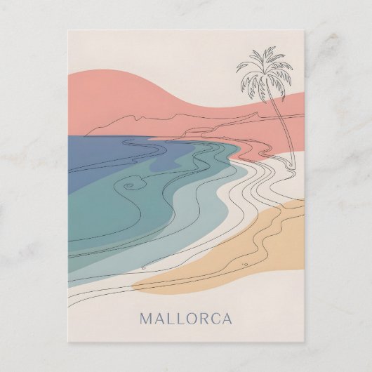 Mallorca minimalistisch briefkaart (Voorkant)