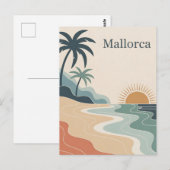 Mallorca minimalistische vintage briefkaart (Voorkant / Achterkant)