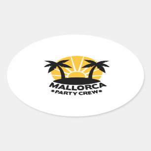 Mallorca Party Crew Ovale Sticker