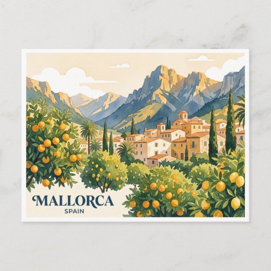 Mallorca Sóller Spanje Briefkaart (Voorkant)