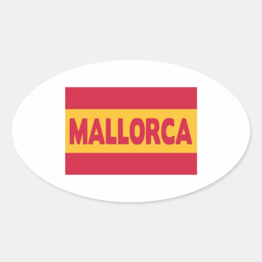 Mallorca Spaanse vlag Ovale Sticker (Voorkant)