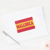 Mallorca Spaanse vlag Ovale Sticker (Envelop)