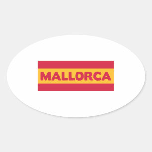 Mallorca Spaanse vlag Ovale Sticker