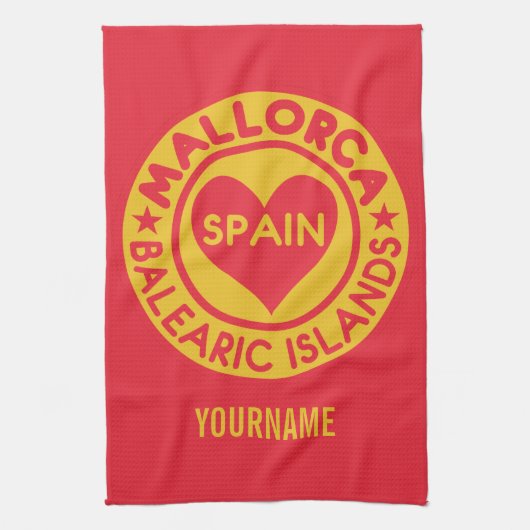 MALLORCA Spanje aangepaste monogram handdoeken (Verticaal)