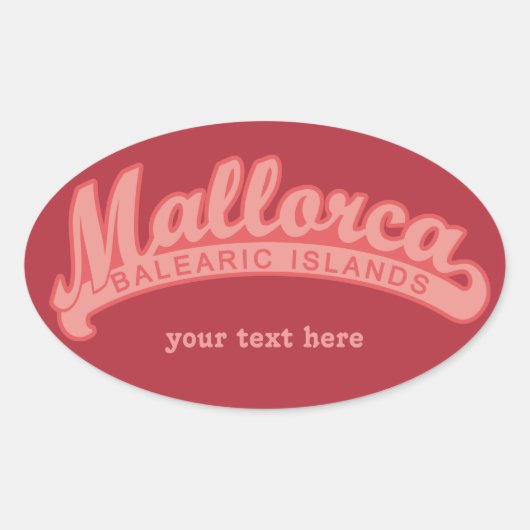 MALLORCA Spanje aangepaste tekst & kleur stickers (Voorkant)