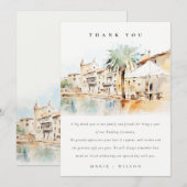 Mallorca Spanje Aquarel Landschap Bruiloft Bedankkaart (Voorkant / Achterkant)