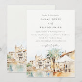 Mallorca Spanje Aquarel Landschap Bruiloft Kaart (Voorkant / Achterkant)