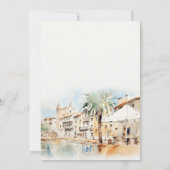 Mallorca Spanje Aquarel Landschap Bruiloft Kaart (Achterkant)