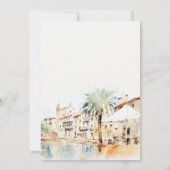 Mallorca Spanje Aquarel Landschap Koppels Bruiloft Kaart (Achterkant)