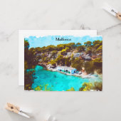 Mallorca Spanje Aquarel Panorama Landschap Kaart (Voorkant / Achterkant in situ)