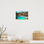 Mallorca Spanje Aquarel Panorama Landschap Poster (Keuken)