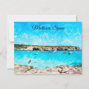 Mallorca Spanje Balearen Eiland Aquarel Schilderen Kaart