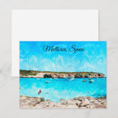 Mallorca Spanje Balearen Eiland Aquarel Schilderen Kaart (Voorkant / Achterkant)