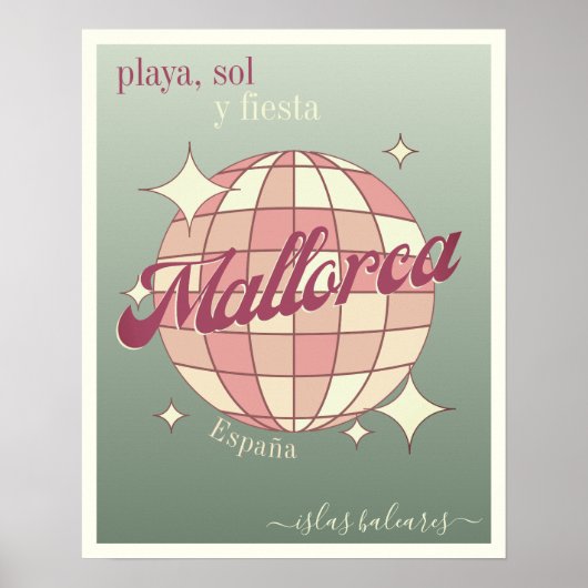 Mallorca Spanje Balearen Eiland modern Poster (Voorkant)