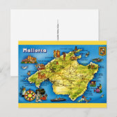 Mallorca Spanje Kaart Ansichtkaart (Voorkant / Achterkant)