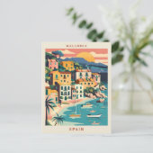 Mallorca Spanje Kunst Elegante Vintage Reizen Briefkaart (Staand voorkant)