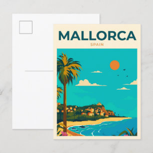 Mallorca Spanje  Kunst Illustratie Reizen Briefkaart