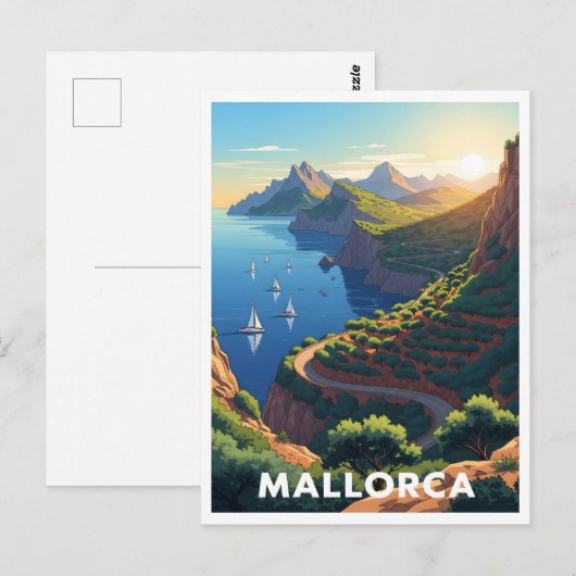 Mallorca, Spanje – kustweg Briefkaart (Voorkant / Achterkant)