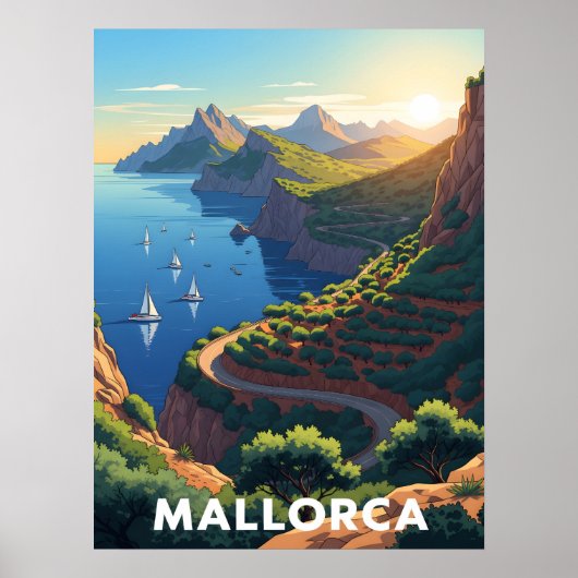 Mallorca, Spanje – kustweg Poster (Voorkant)