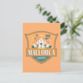 Mallorca Spanje Reizen Retro Badge Briefkaart (Staand voorkant)