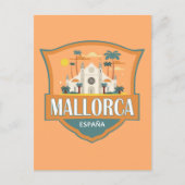 Mallorca Spanje Reizen Retro Badge Briefkaart (Voorkant)